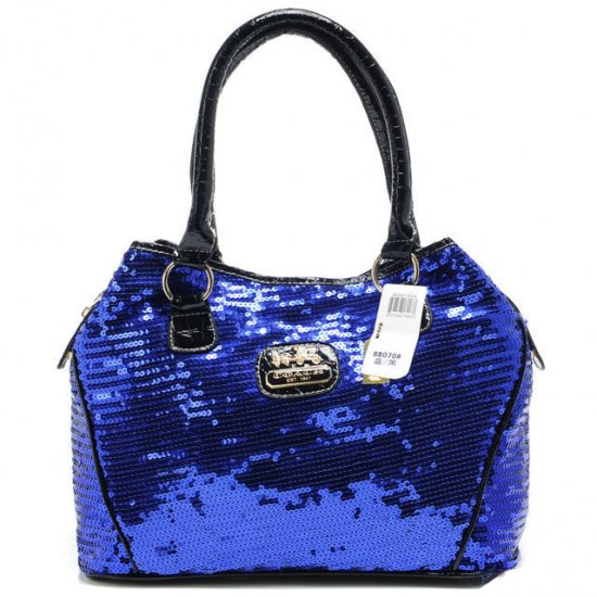 Coach Poppy In SequIn Signature Medium Blue Totes AEA | Women